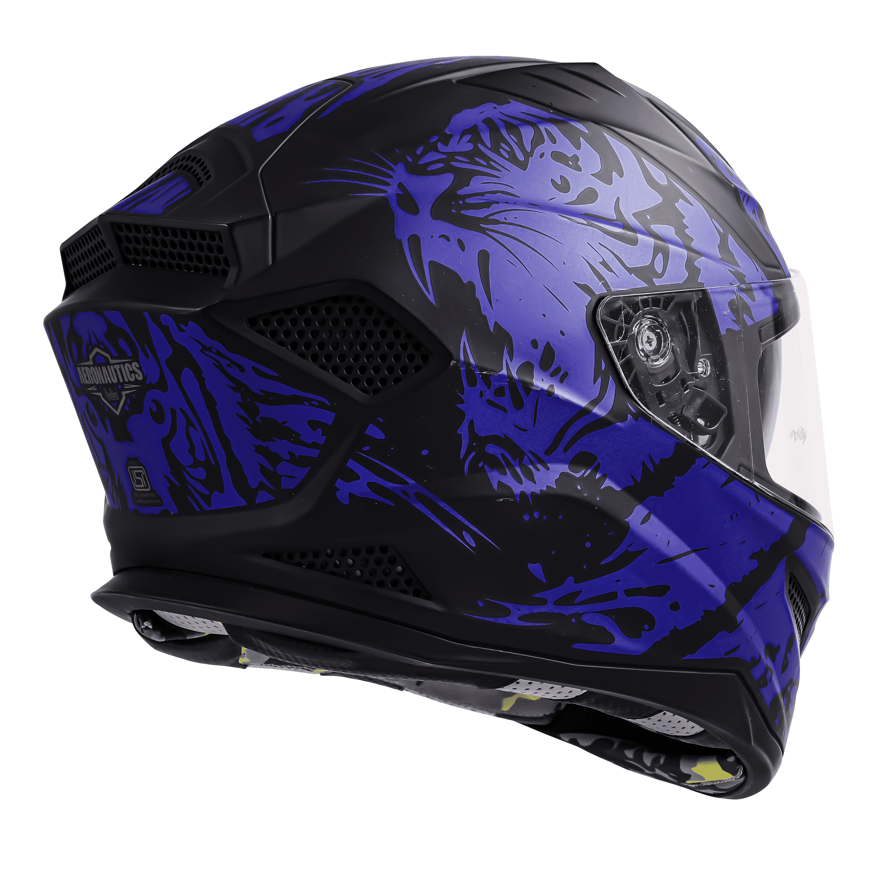 SBH-25 ISS TIGER GLOSSY BLACK WITH CHROME BLUE